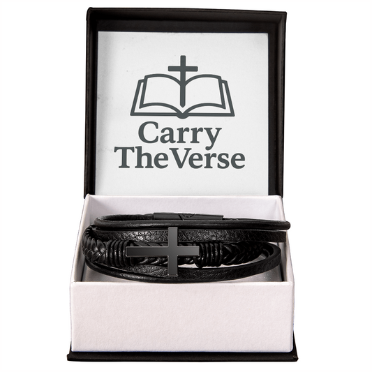 Adjustable Leather Cross Bracelet – Unisex